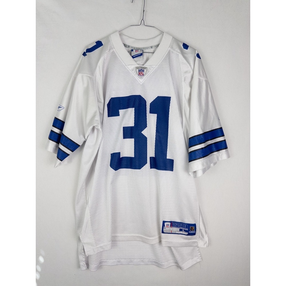 VTG Reebok‎ NFL Dallas Cowboys #31 Roy Williams Jersey Mens L White Blue